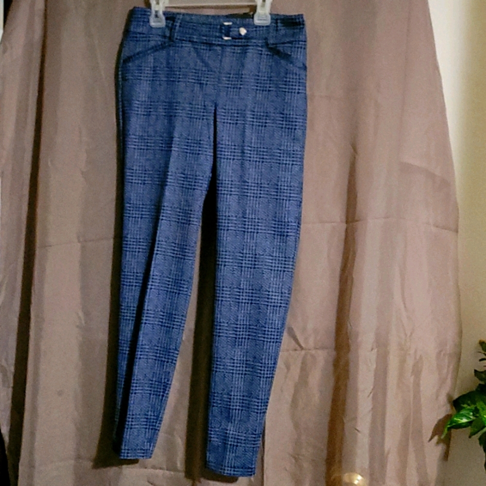 Straight leg navy blue pants